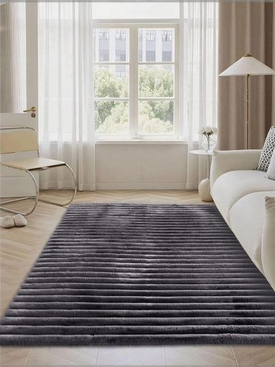 מבצע השבוע שטיח פרווה לסלון בצבע אפור 200/290 רק 399 ש"ח כולל משלוח מתנה  